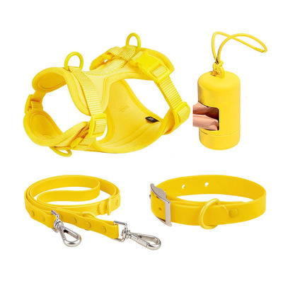 Durable PVC Pet Set Leash And Collar Adjustable Waterproof Set For Small Medium Large Dogs