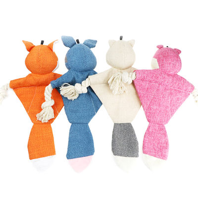 Pet Plush Toy Grey Raccoon Squeaky Durable Chew Teeth Cleaning Interactive Toy