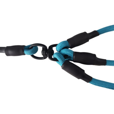 Triple-Head Dog Leash For 3 Dogs Heavy Duty Nylon Rope 3-in-1 Walking Lead With Metal Clips