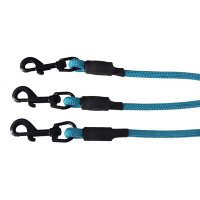 Triple-Head Dog Leash For 3 Dogs Heavy Duty Nylon Rope 3-in-1 Walking Lead With Metal Clips