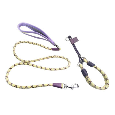 Durable Nylon Pet Collar Leash Set Heavy Duty Adjustable  Comfortable For Dogs Cats