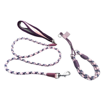 Durable Nylon Pet Collar Leash Set Heavy Duty Adjustable  Comfortable For Dogs Cats