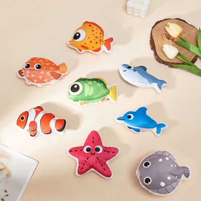 Realistic Ocean Plush Cat Chew Toy Soft Interactive Plaything With Catnip Marine-Themed