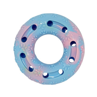Donut Shape TPR Pet Toy Chew Resistant Durable Treat Dispenser Interactive Toy For Dogs