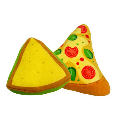 Pet Plush Toy Birthday Squeaky Gift Cake Sandwiches Pizza Crinkly Party Dog Toy Supplies