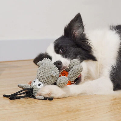 Dog Plush Toy Donkey Squeaky Chew Teething  Interactive Toy Leakage Food Toy