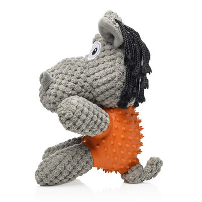 Dog Plush Toy Donkey Squeaky Chew Teething  Interactive Toy Leakage Food Toy