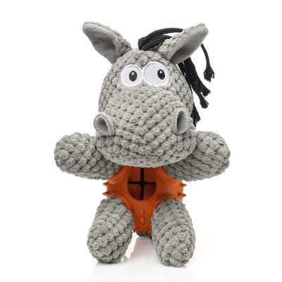 Dog Plush Toy Donkey Squeaky Chew Teething  Interactive Toy Leakage Food Toy