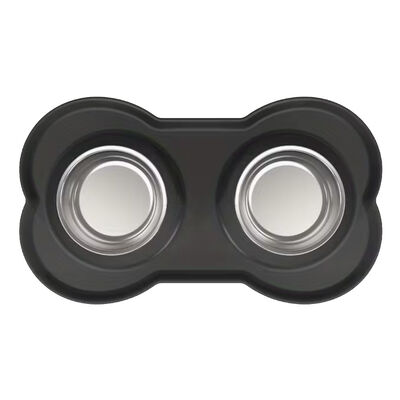 Pet Bowls Set With Non-Slip Base Double Dog Cat Food Bowl Water Dish Spill-Free Durable Easy Clean