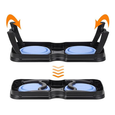 Raised Dog Food Bowl Set Elevated Silicone Pet Food Bowl With Stand For Dogs And Cats