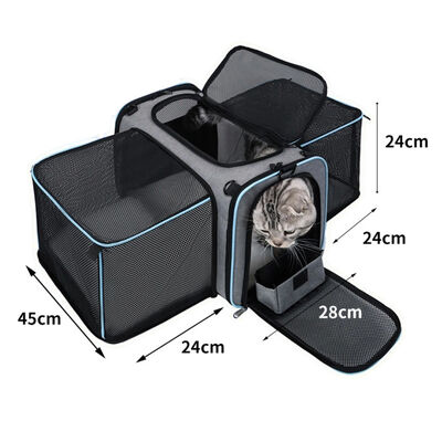 Cat Carrier Bag Airline Approved Soft Side Pet Travel Expandable Foldable Dog Carrier