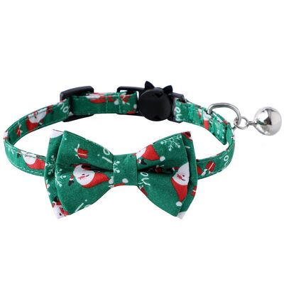 Christmas Plaid Bow Tie Cat Collar, Adjustable Safety Kitten Collar, Adorable Pet Collar Decoration