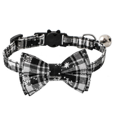 Christmas Plaid Pet Bow Tie Collar For Cats Dogs, Cute Adjustable Kitten Collar With Bowknot
