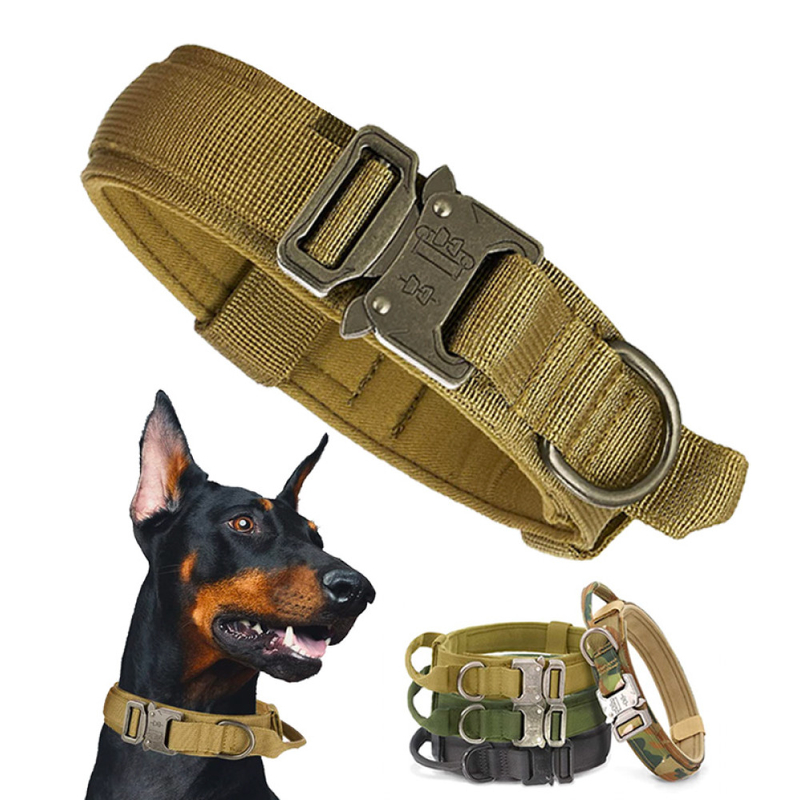 Nylon Tactical Dog Training Collar With Heavy Duty Metal Buckle