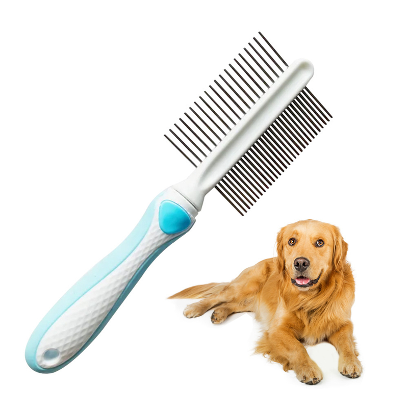 Double Side Row Stainless Steel Pet Grooming Needle Comb Pet Dog Cat Hair Remover