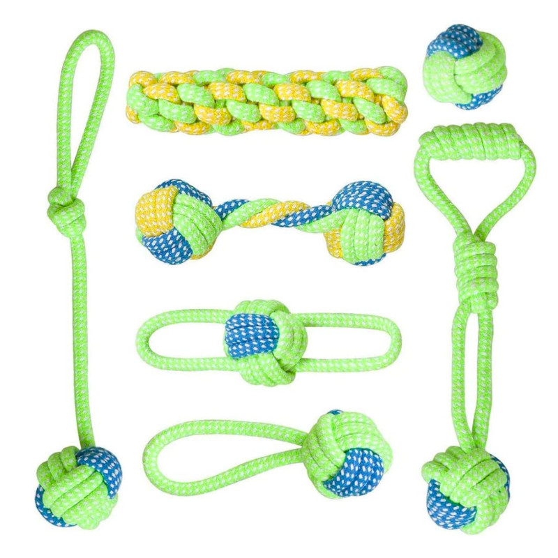 Durable Cotton Rope Toy For Dog Chew Indestructible Puppy Teething Rope Toy Set