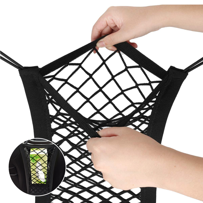 Dog Car Net Barrier Pet Barrier With Stretchable Storage Bag