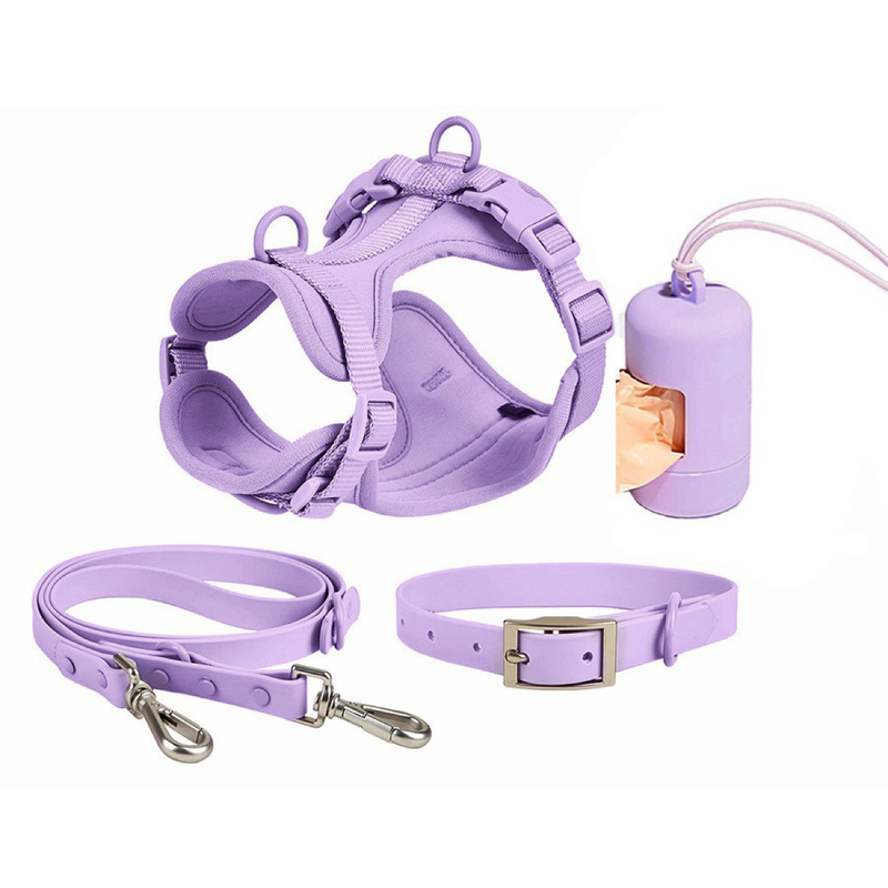 Dog Pet Harness Set PVC Material Dog Leash Comfortable Traction