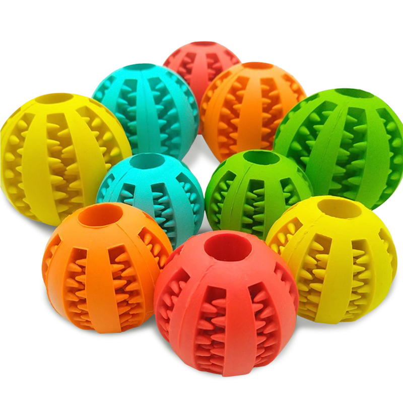 5cm 6cm 7cm Rubber Dog Toy Ball Durable Tough Non Toxic Chew Toy IQ Training Toy