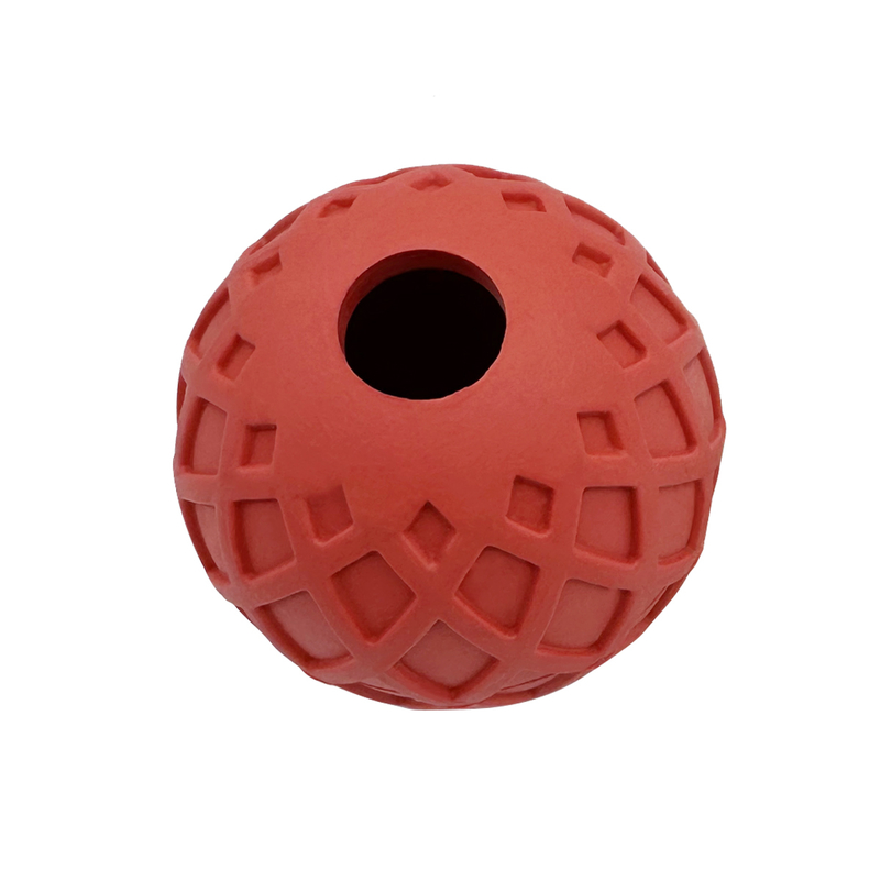 Pet Rubber Ball Dog Toy With Hole Durable Fun Teeth Cleaning
