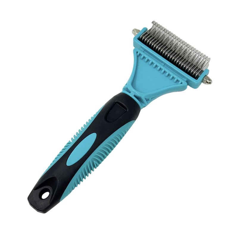 Pet Grooming Tool Dog Brush Double Sided Deshedding Tool Undercoat Rake 19 X 9cm