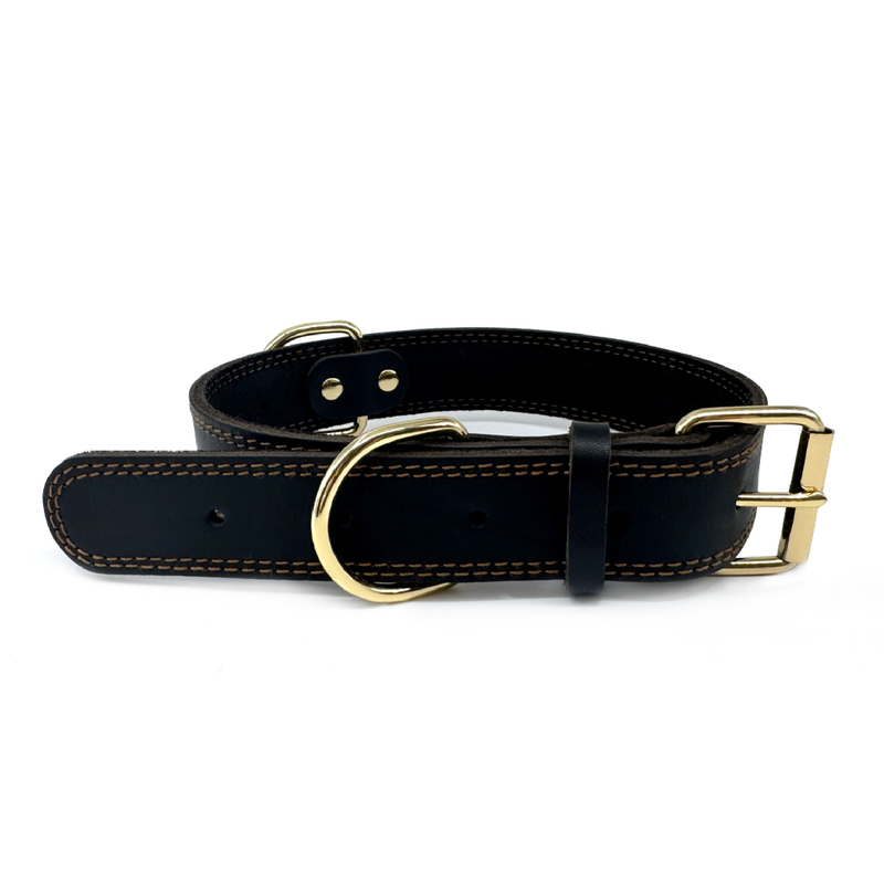 Genuine Leather Dog Collar – Durable, Comfortable, Adjustable, Classic Style