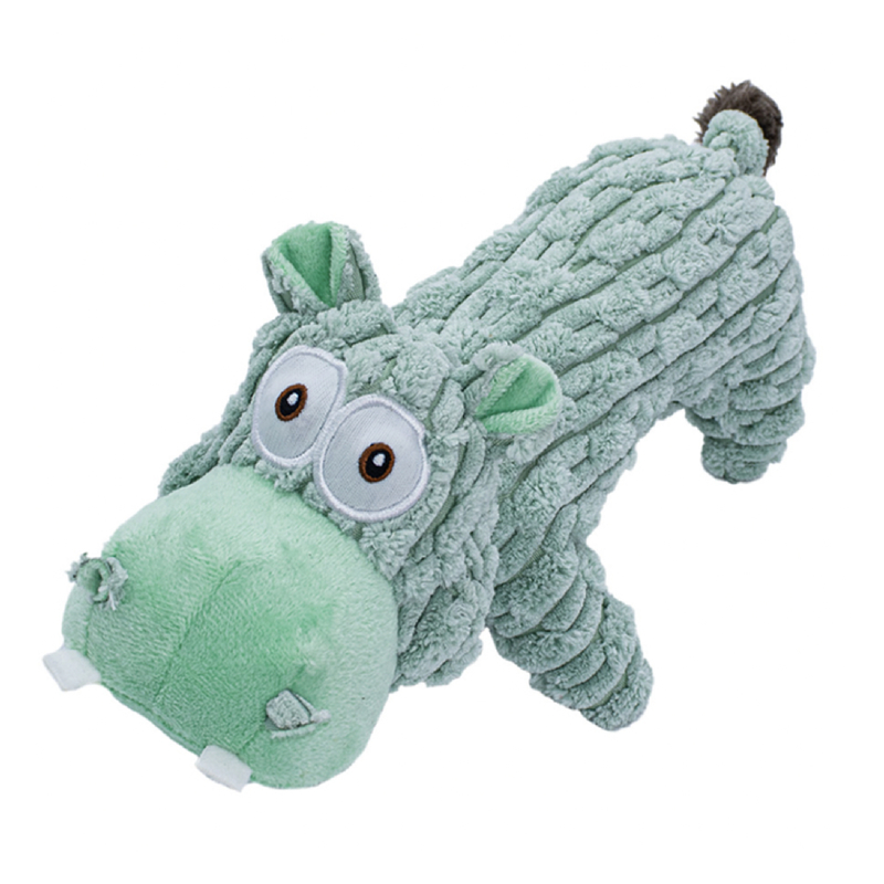 Green Hippo Plush Squeaky Dog Toy – Soft Chew, Tug & Play Toy For Small To Large Dogs