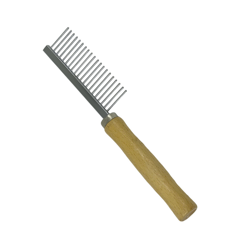 Pet Needle Comb Wooden Handle Dog Cat Grooming Brush Deshedding Flea Tool