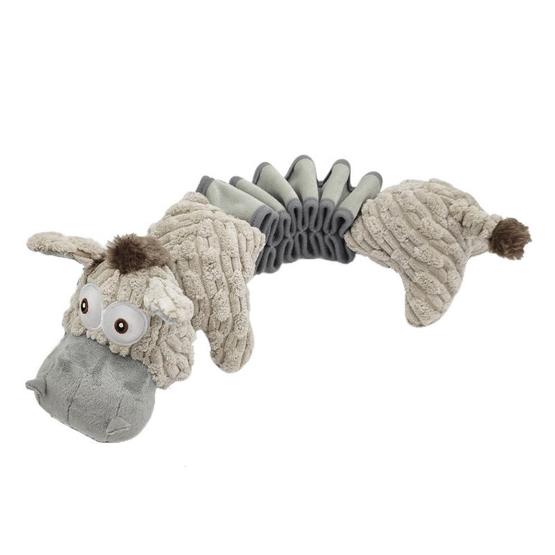 Plush Donkey Dog Toy Squeaky Interactive Chew Tug Toy For Small Medium And Large Dogs