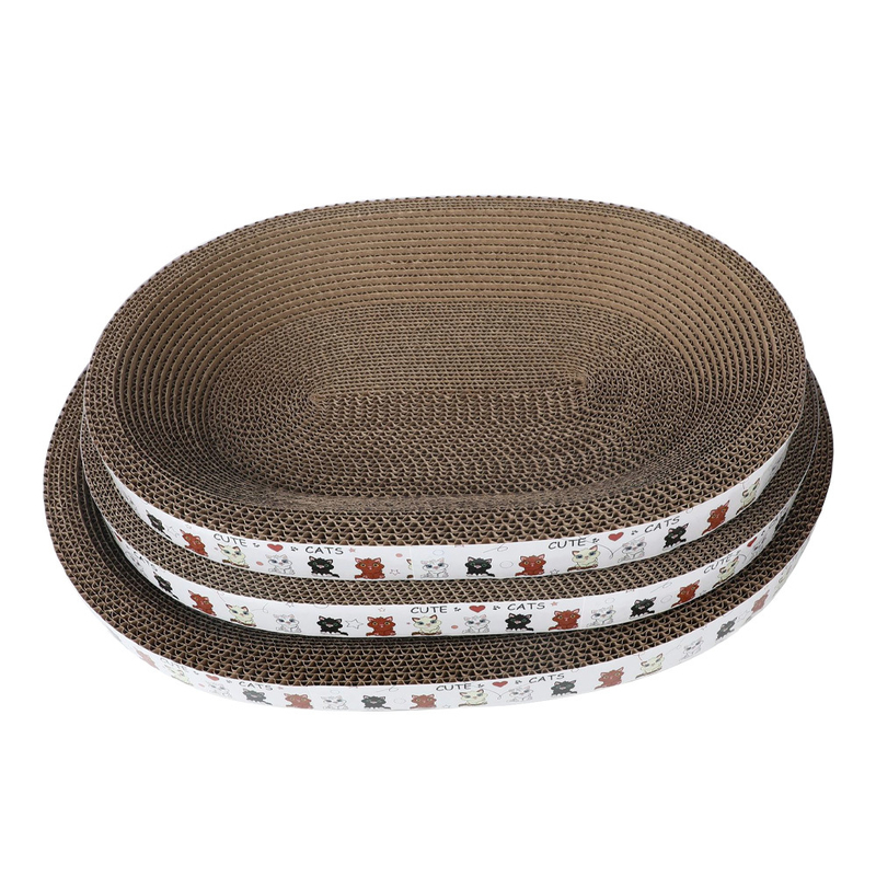 Cat Scratcher Pad Oval Bed Corrugated Cardboard Lounge Furniture Protector