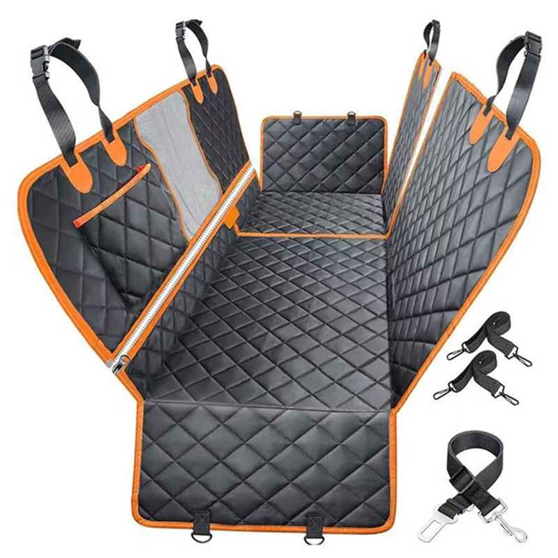 Pet Car Seat Cover For Back Seat,Non-Slip Backseat Protector With Mesh Window