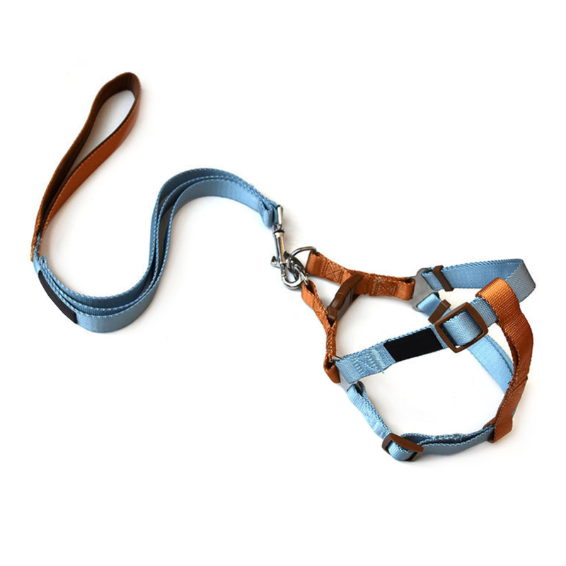 Adjustable Nylon Pet Harness And Leash Set Durable Comfortable Safe