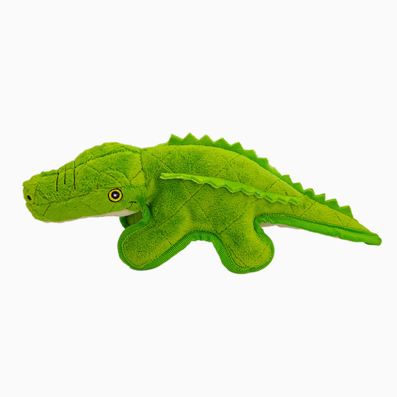 Green Crocodile Squeaky Pet Plush Toy Dog Soft Chew Interactive Training Toy