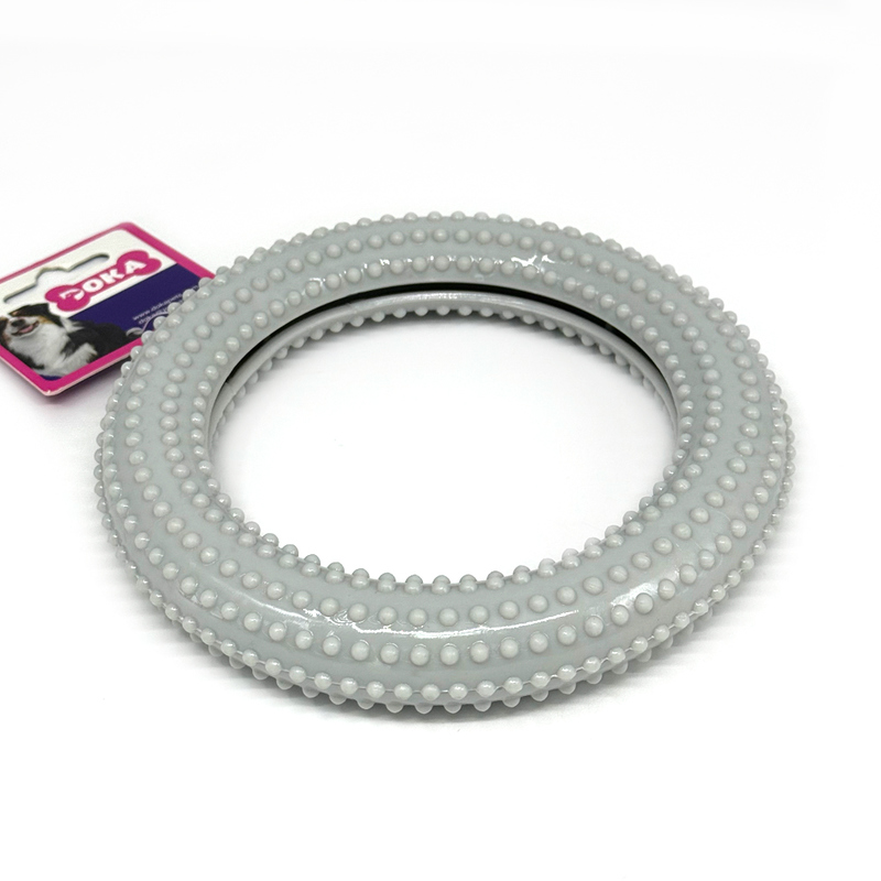 Dog TPR Ring Chew Toy Non-toxic Safe Wear-resistant Durable Interactive Teeth-cleaning Toy