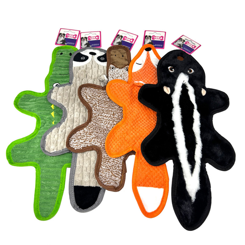 5 Pack No Stuffing Squeaky Dog Toys For Large Dogs Interactive Durable Plush Chew Toy