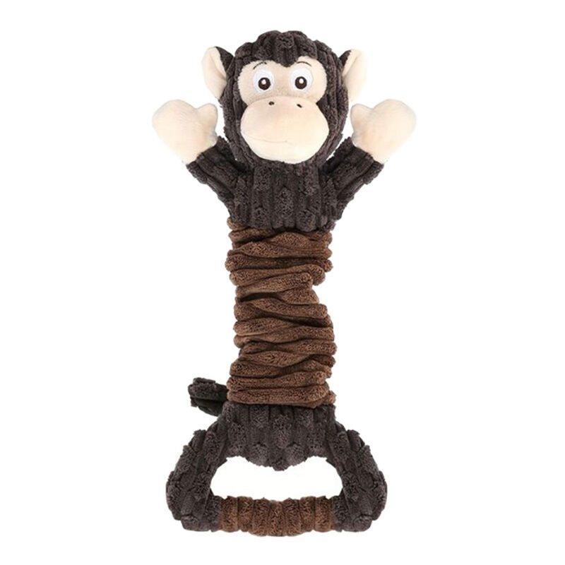 Dog Squeaky Plush Toy Gorilla Shaped For Aggressive Chewers Interactive Toy With Crinkle Paper