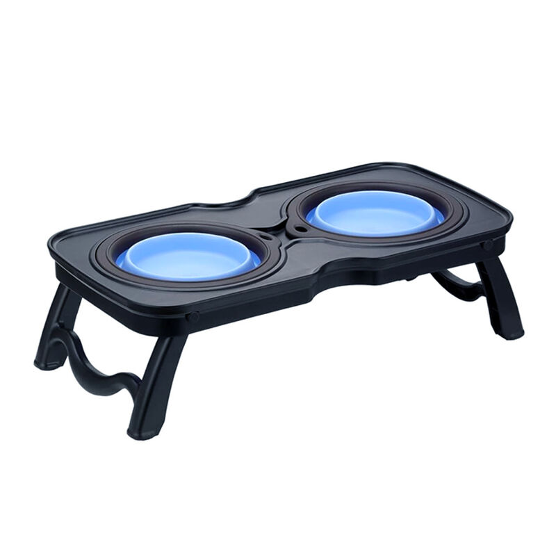 Raised Dog Food Bowl Set Elevated Silicone Pet Food Bowl With Stand For Dogs And Cats